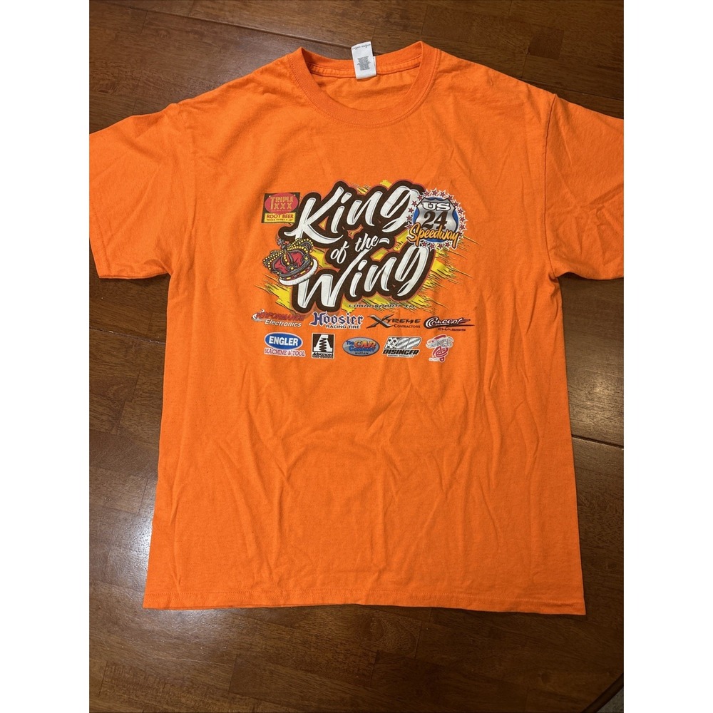 T Shirt King Of The Wing Racing Shirt Orange Men's Size Large